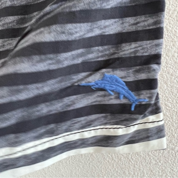 Tommy Bahama Relax Men’s Surf Shorts Gray White Stripe Medium - Picture 4 of 6